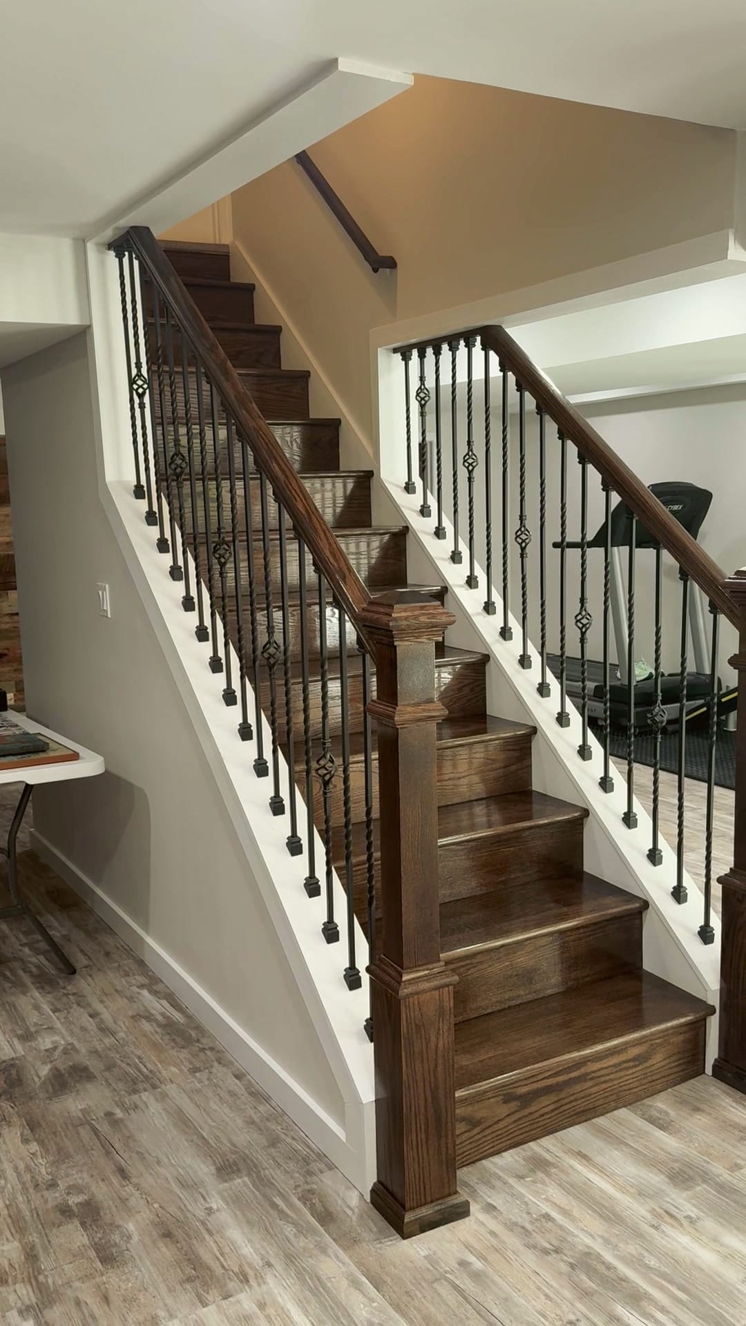 New oak stairs with iron balusters, a HomePro job